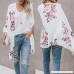 TOTOD Women Tops Fashion Womens Chiffon Shawl Print Kimono Cardigan Top Cover Up Blouse Beachwear White B07F31Y312